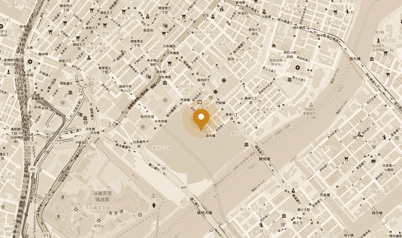 地図: 中央区築地6-21-8